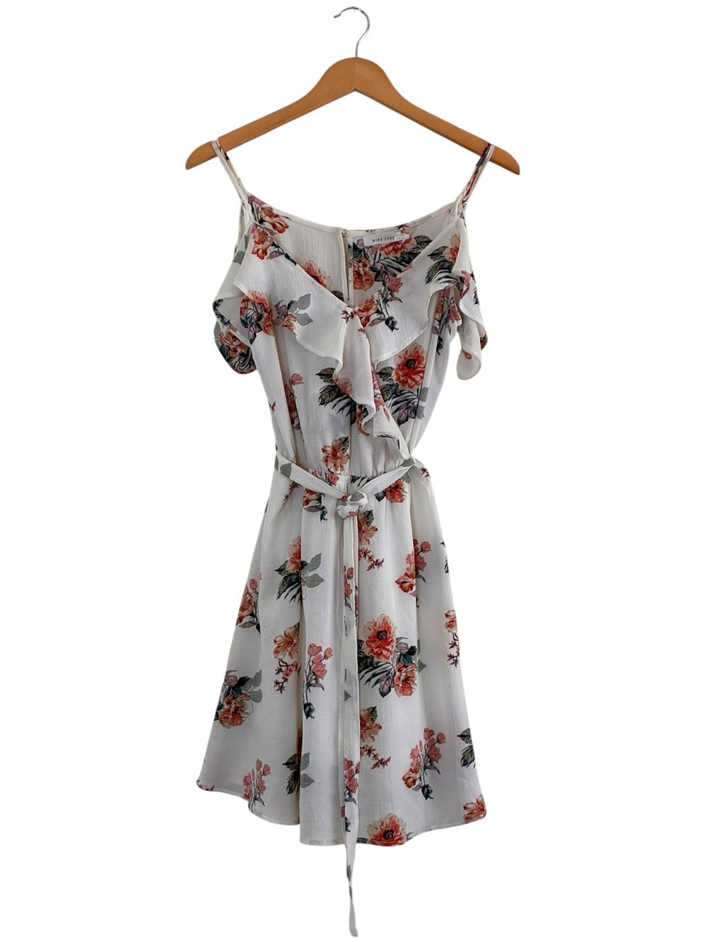 Mind Code | Like new off the shoulder flutter floral lightweight lined sundress